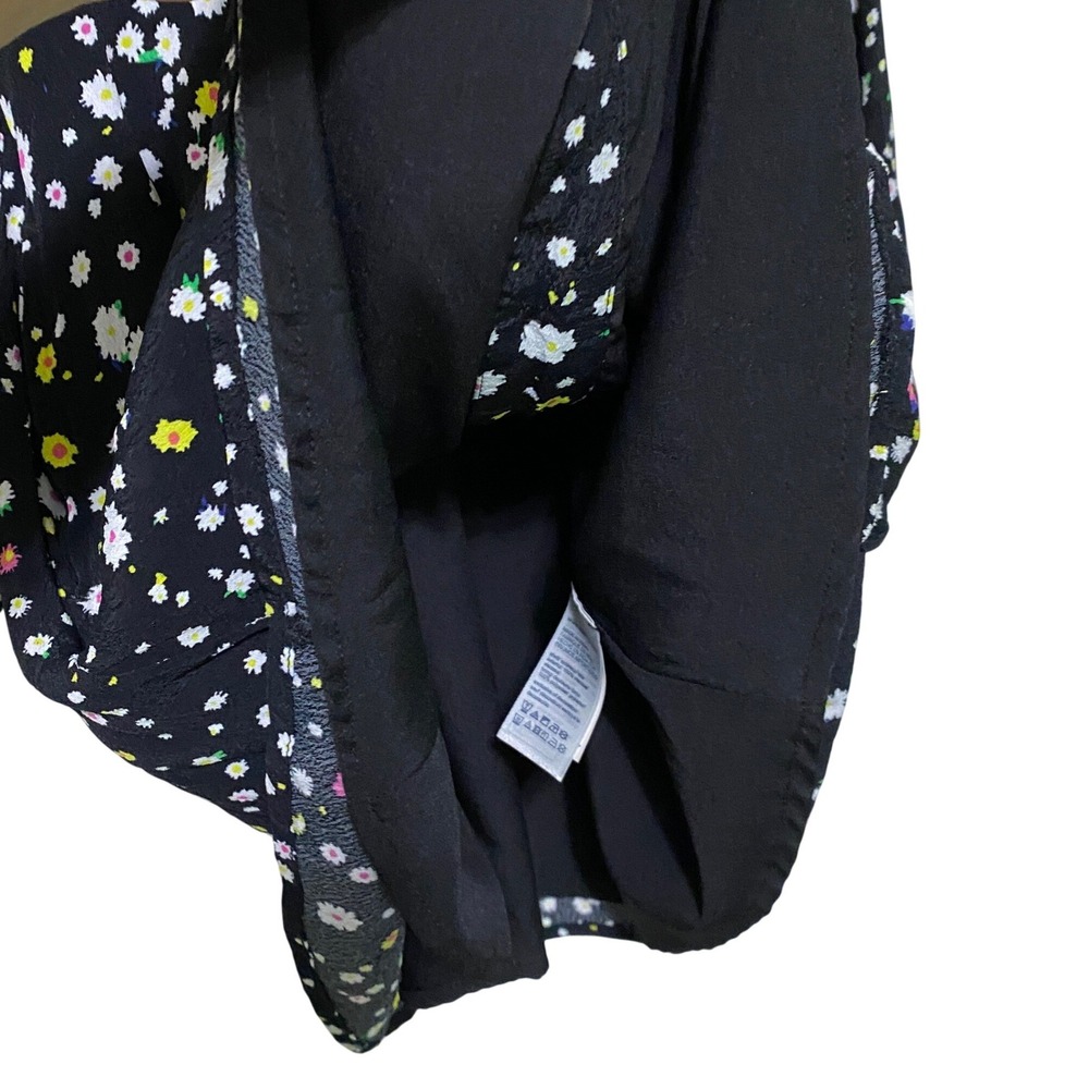 Tommy Hilfiger Girls Floral Button Front Dress Size 6 Black Bloomcore Flowers - Picture 4 of 7